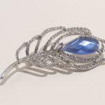 Broches perle bleue zirconium