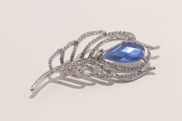 Broches perle bleue zirconium