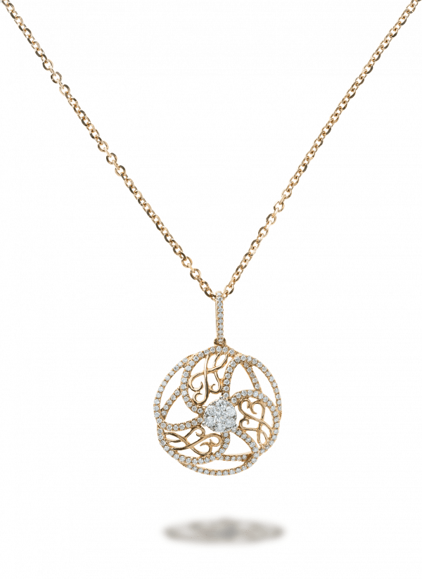 Pendentif or et zirconium
