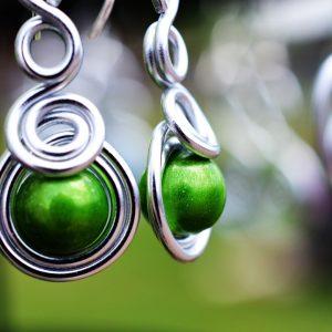 Boucles d'oreilles vertes